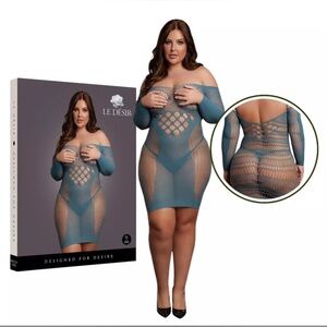 🦋B2G1🦋LE DÉSIR Long-Sleeved FishNet Mini Dress Bodycon | QUEEN XL-4XL |